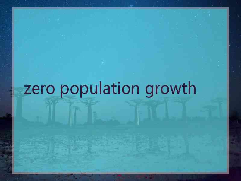 zero population growth