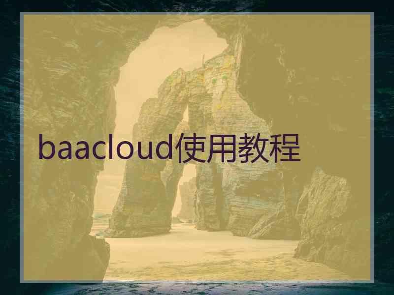 baacloud使用教程