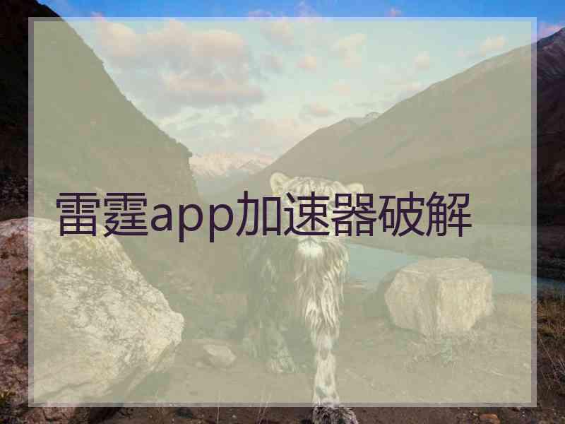 雷霆app加速器破解
