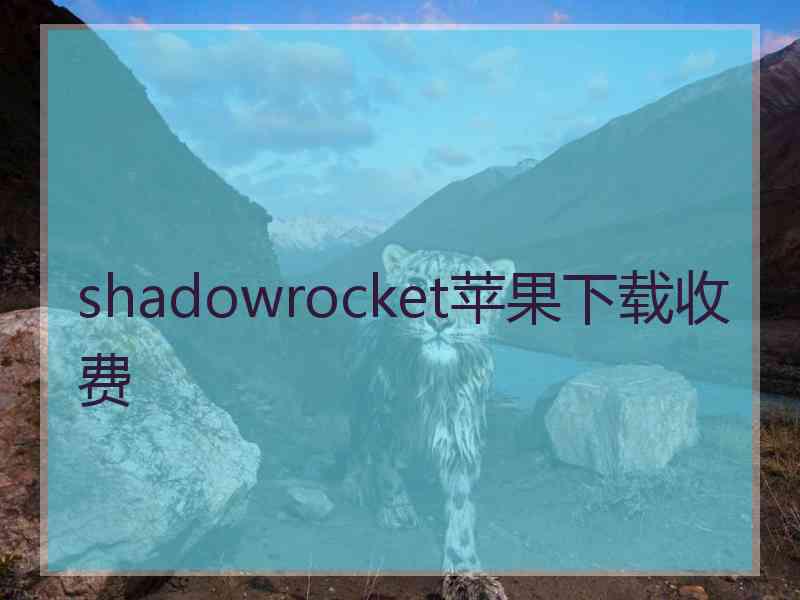 shadowrocket苹果下载收费