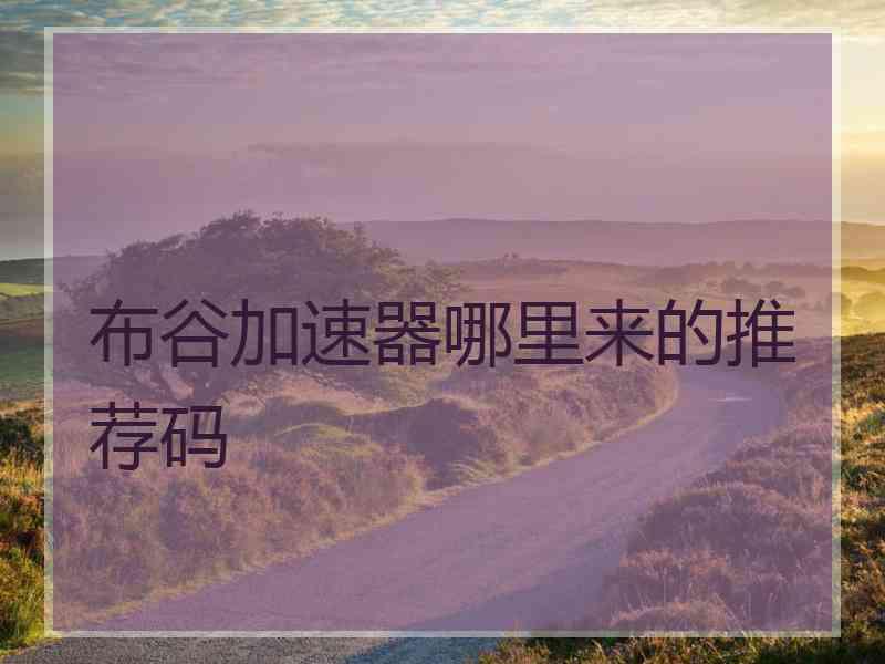 布谷加速器哪里来的推荐码